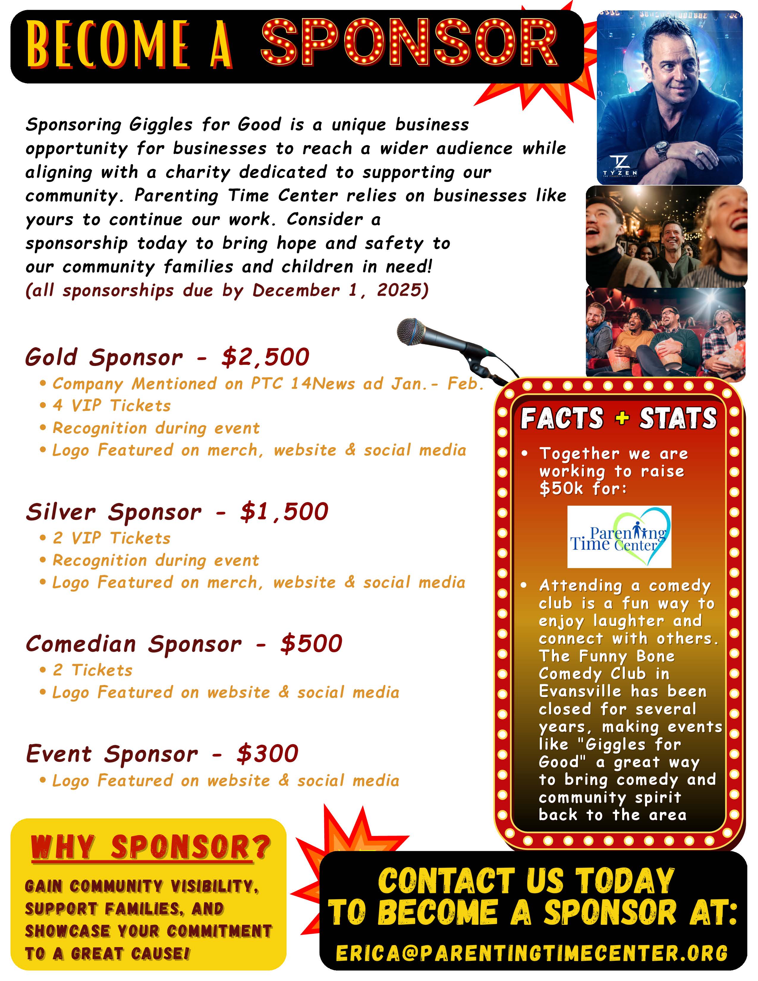 Giggles for Good Sponsorship Pack Page 3