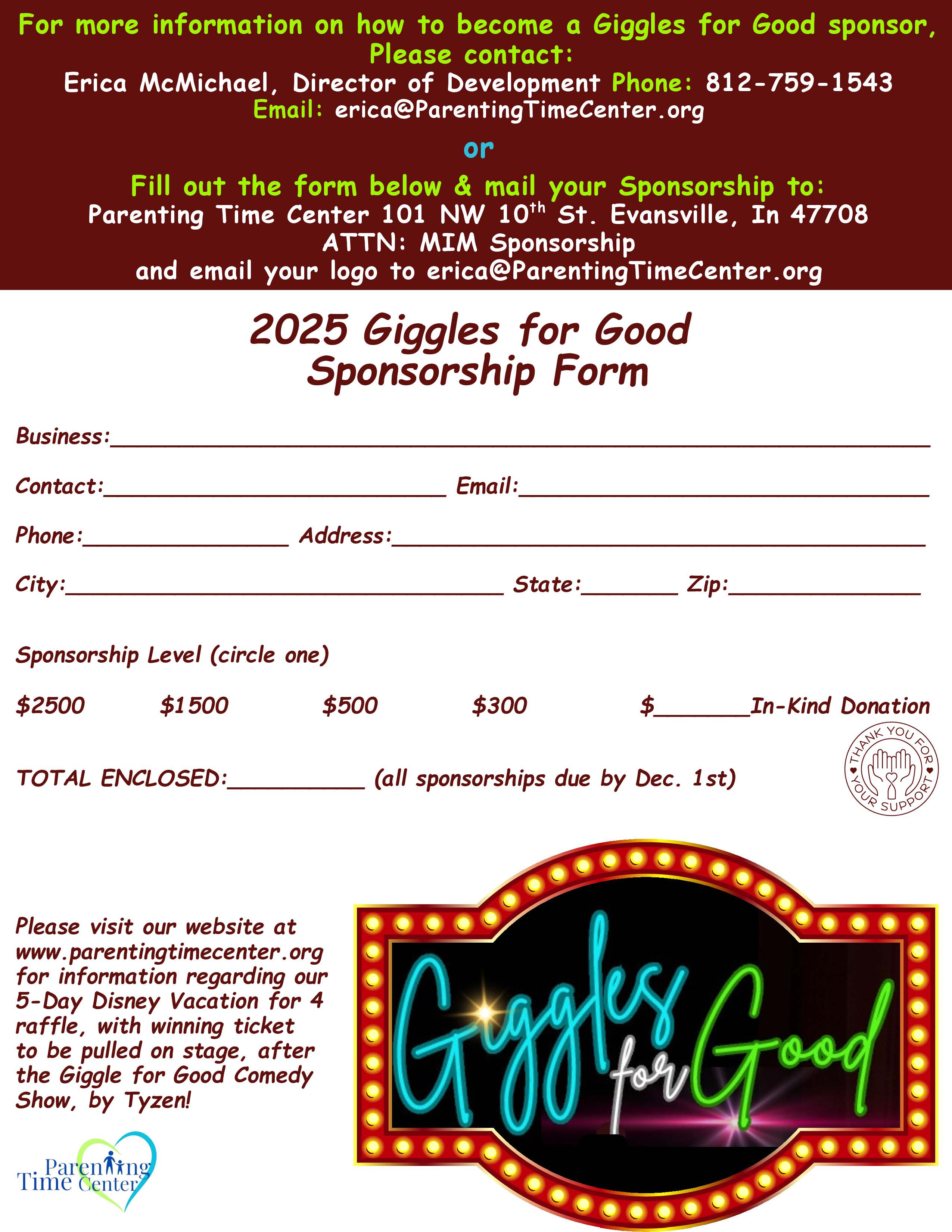 Giggles for Good Sponsorship Pack Page 4